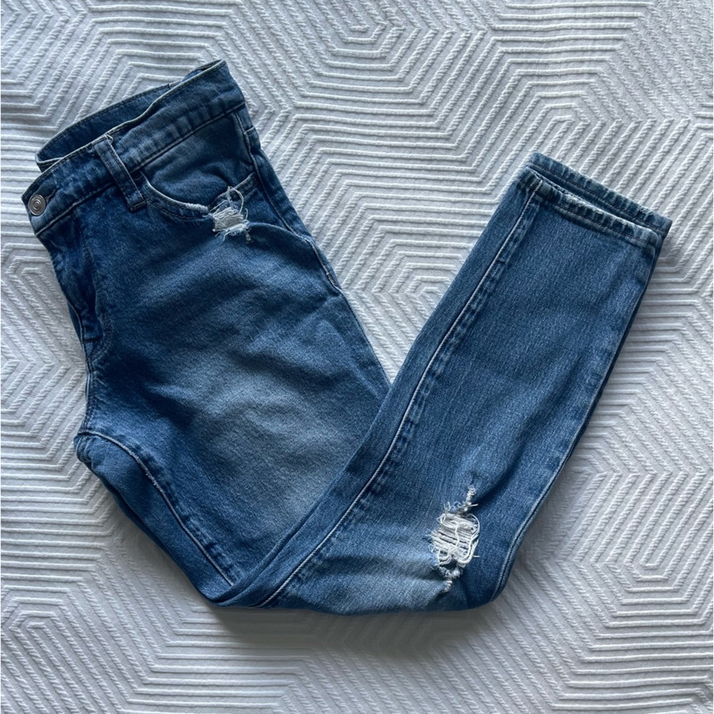 Hudson Women’s 28 Krista Jeans Cotton Denim Blue Distressed